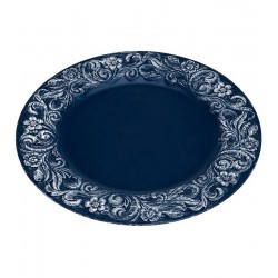 Sousplat 33cm Patinado De Plástico Garden Azul